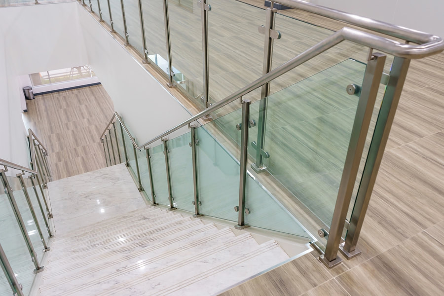 stairs with glass design
