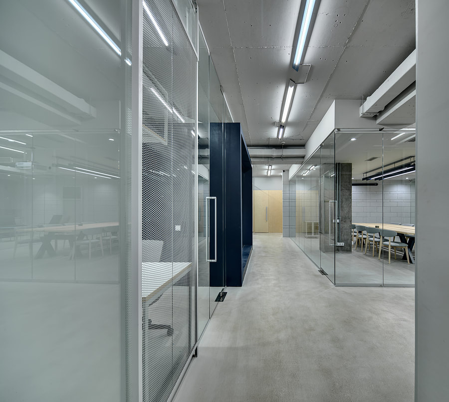 office with glass doors